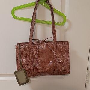 Liz Claiborne Vintage Brown Leather Tote Bag